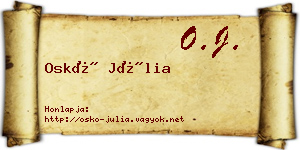 Oskó Júlia névjegykártya
